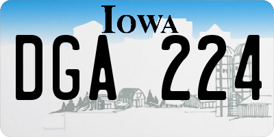 IA license plate DGA224