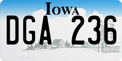 IA license plate DGA236