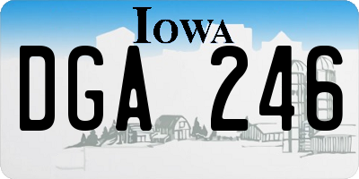 IA license plate DGA246