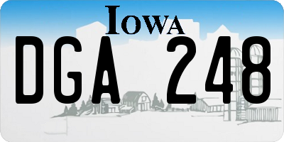 IA license plate DGA248