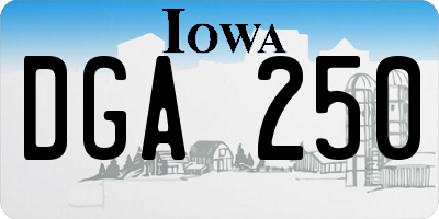 IA license plate DGA250