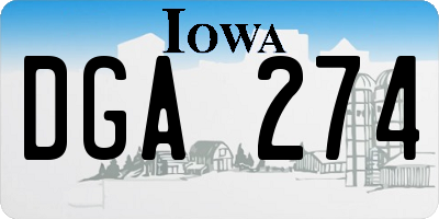 IA license plate DGA274