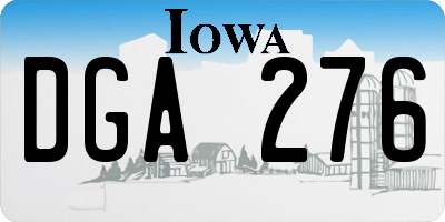 IA license plate DGA276