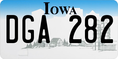 IA license plate DGA282
