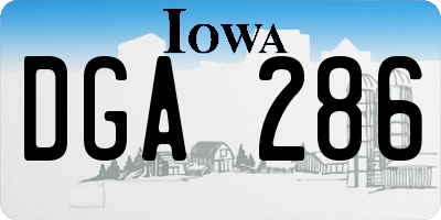 IA license plate DGA286