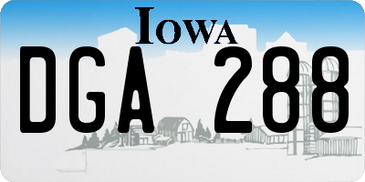 IA license plate DGA288