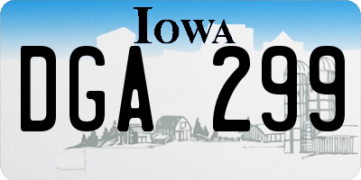 IA license plate DGA299