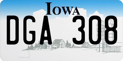 IA license plate DGA308