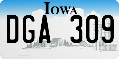 IA license plate DGA309