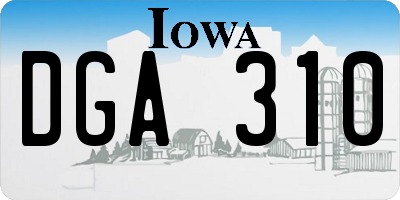 IA license plate DGA310