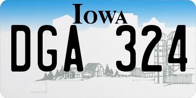 IA license plate DGA324