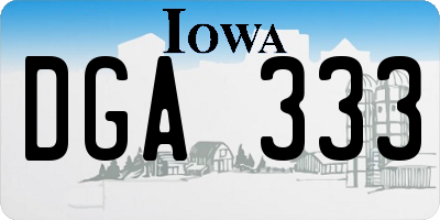 IA license plate DGA333
