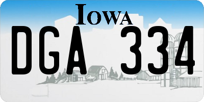 IA license plate DGA334