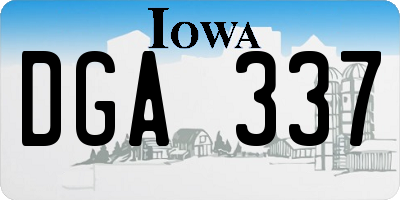 IA license plate DGA337