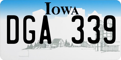 IA license plate DGA339