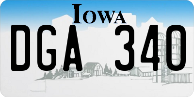 IA license plate DGA340