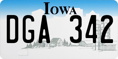 IA license plate DGA342