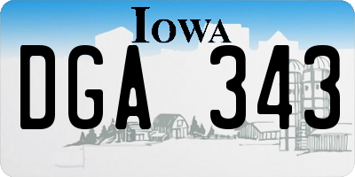 IA license plate DGA343