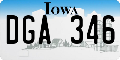 IA license plate DGA346