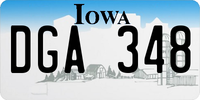 IA license plate DGA348