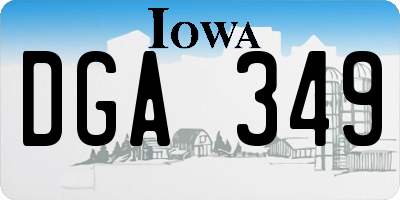 IA license plate DGA349
