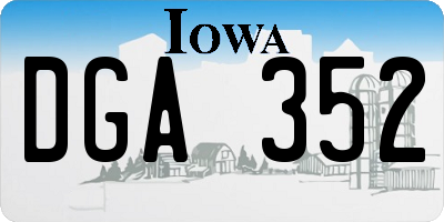 IA license plate DGA352