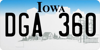 IA license plate DGA360