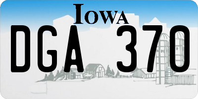 IA license plate DGA370