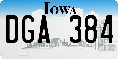IA license plate DGA384