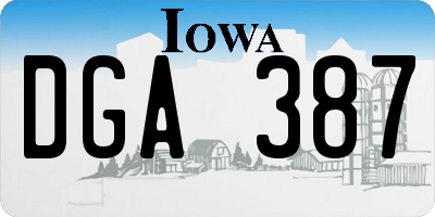 IA license plate DGA387