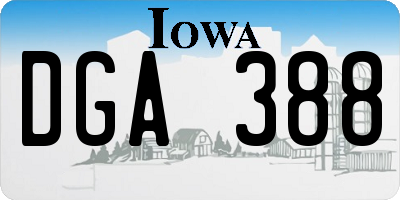 IA license plate DGA388