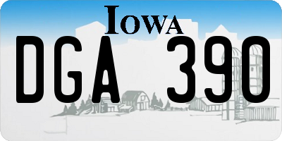 IA license plate DGA390