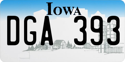 IA license plate DGA393
