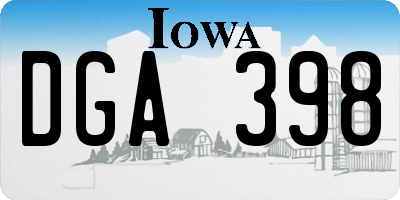 IA license plate DGA398