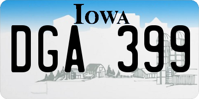 IA license plate DGA399