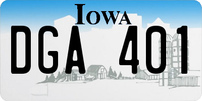 IA license plate DGA401