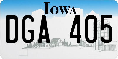 IA license plate DGA405