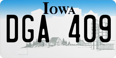 IA license plate DGA409