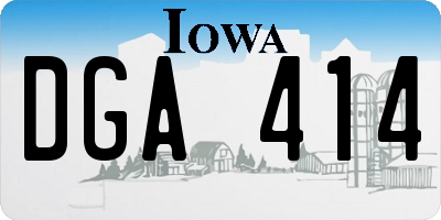 IA license plate DGA414