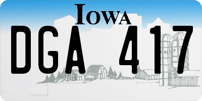IA license plate DGA417