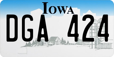 IA license plate DGA424