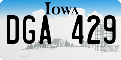 IA license plate DGA429