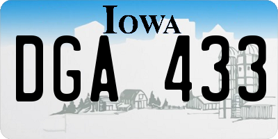 IA license plate DGA433