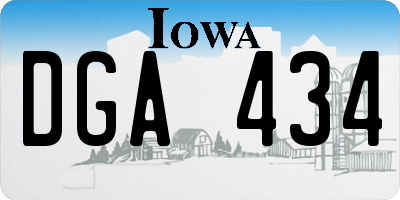 IA license plate DGA434