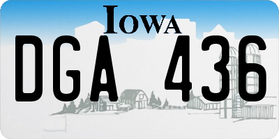 IA license plate DGA436