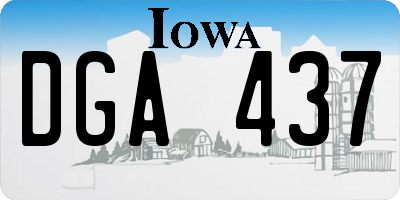 IA license plate DGA437