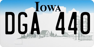 IA license plate DGA440