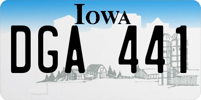 IA license plate DGA441