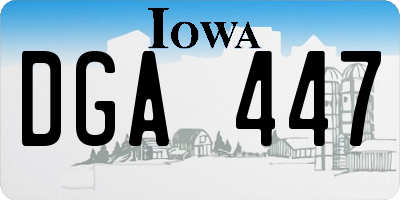 IA license plate DGA447