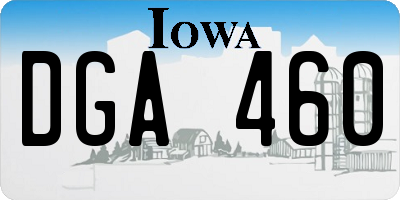 IA license plate DGA460